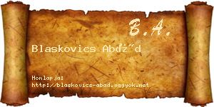 Blaskovics Abád névjegykártya